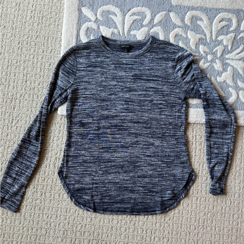 Banana Republic dark navy blue & gray long sleeve top
